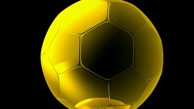 金色的球旋转和移动在一个黑色的背景- 3D渲染视频视频下载