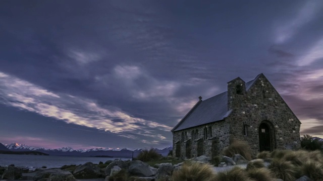 新西兰标志性教堂的时间流逝视频素材
