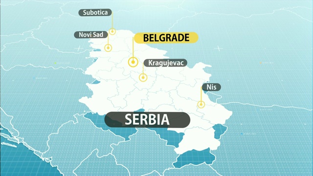 塞尔维亚的地图视频下载