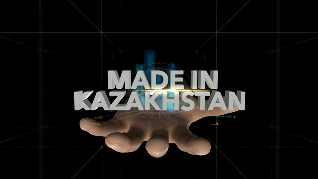手揭示全息图-在哈萨克斯坦制造视频素材