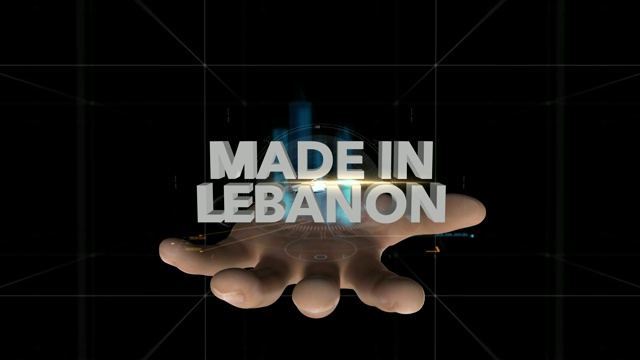 手揭示全息图-黎巴嫩制造视频素材
