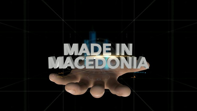 手揭示全息图-马其顿制造视频素材