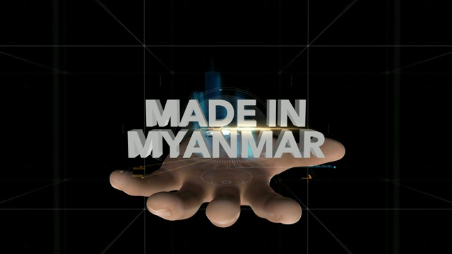手揭示全息图-在缅甸制造视频素材