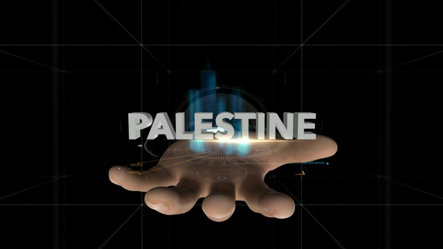 手揭示全息图-巴勒斯坦视频素材