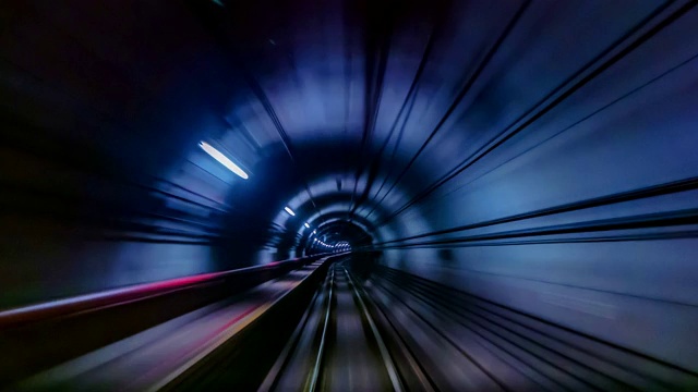 4K时间流逝地下铁路快速运动视频素材