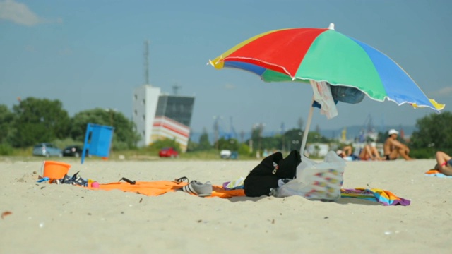 夏日海滨海滩景色视频素材