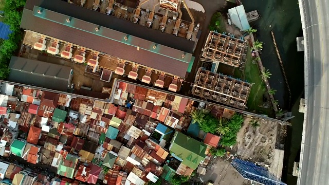 菲律宾宿雾市住宅和工业区鸟瞰图。视频素材