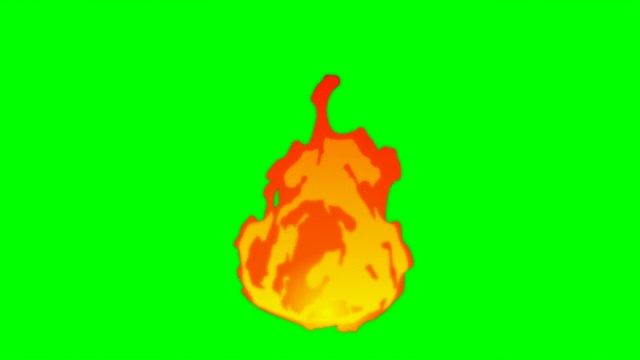 火燃烧的动画-卡通火-绿色盒子-无限循环视频下载
