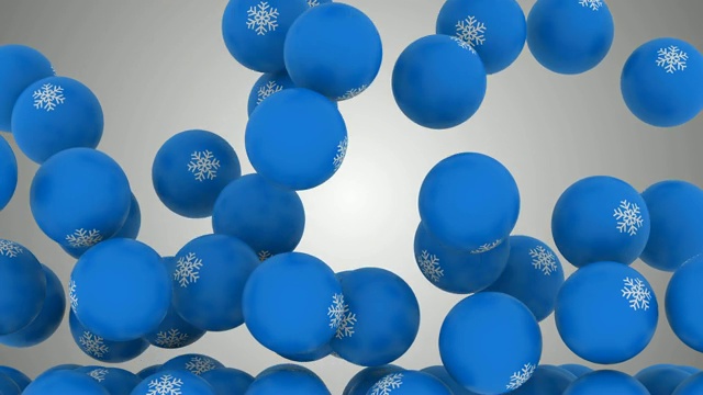 循环动画落下的球与雪花标志视频下载