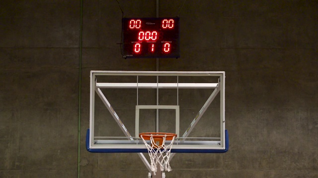 篮球罚球得分。篮板和投篮。平面。前视图视频下载