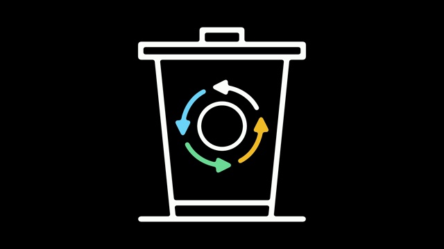 固体废物管理线图标动画与阿尔法视频下载