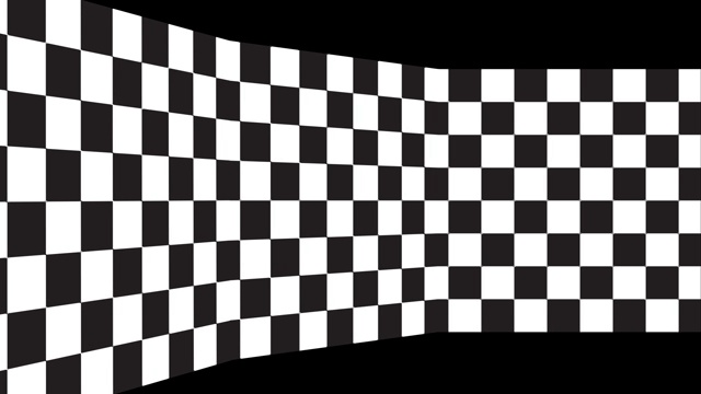 移动背景棋盘图案透视，黑白几何设计。视频素材