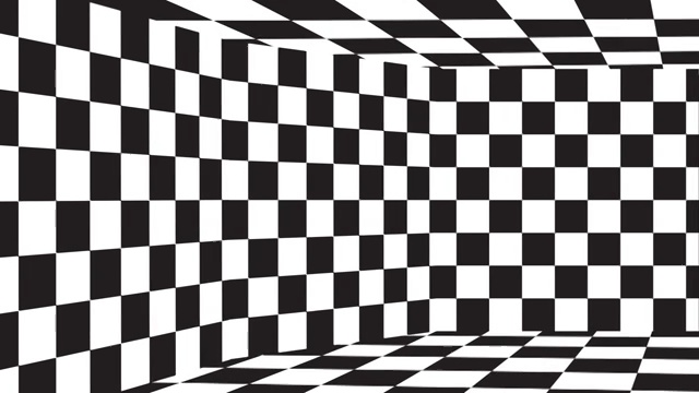 移动背景棋盘图案透视，黑白几何设计。视频下载