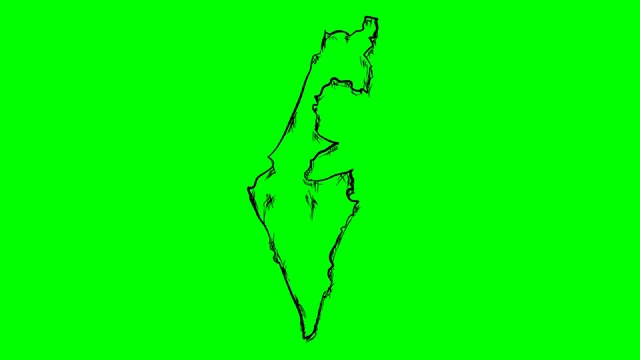 以色列在绿色屏幕隔离的白板上绘制草图视频素材