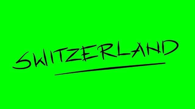 瑞士在绿色屏幕隔离的白板上绘制大纲文本视频素材