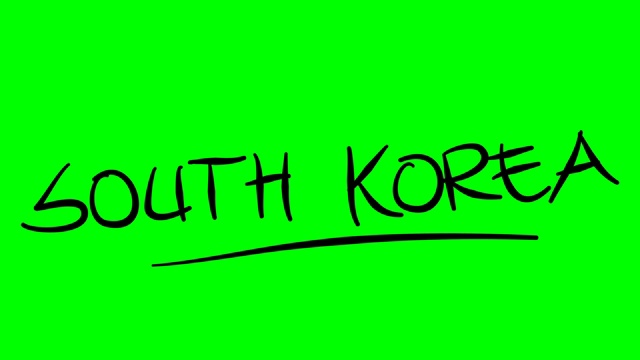 韩国在绿色屏幕隔离的白板上绘制大纲文本视频素材