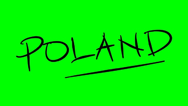 波兰在绿色屏幕隔离的白板上绘制大纲文本视频下载