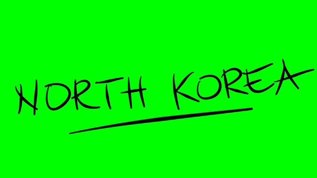朝鲜在绿色屏幕隔离的白板上绘制大纲文本视频素材
