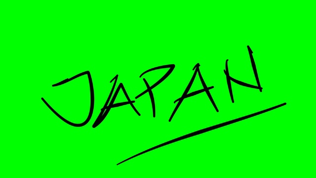 日本在绿色屏幕隔离的白板上绘制大纲文本视频素材