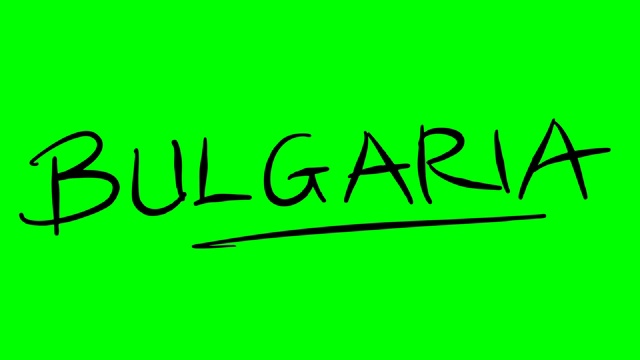 保加利亚在绿色屏幕隔离的白板上绘制大纲文本视频素材