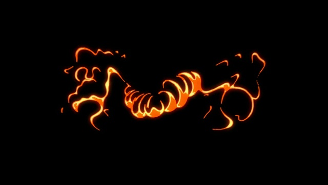 火焰燃烧的动画-卡通火-覆盖阿尔法通道-无限循环视频素材