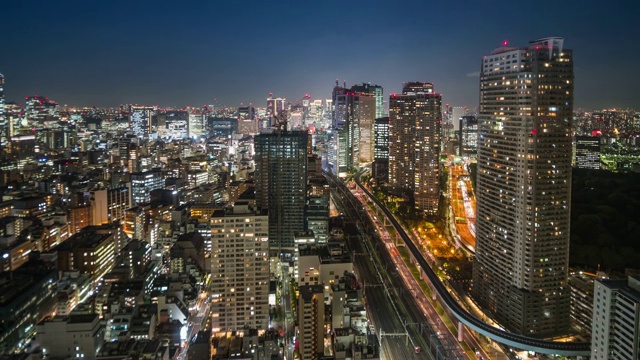 东京夜景的鸟瞰图视频下载