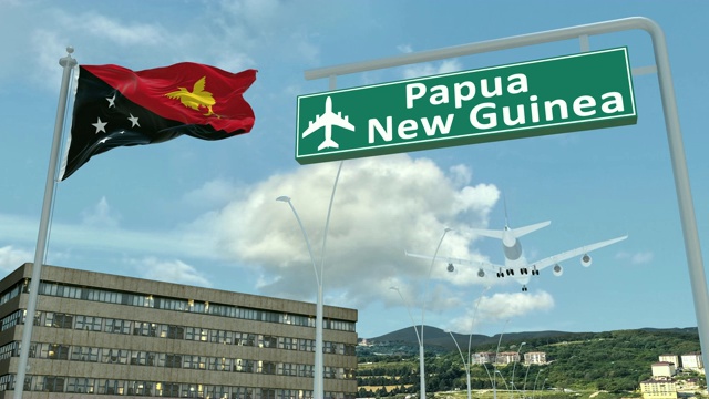 巴布亚新几内亚，接近飞机着陆视频下载