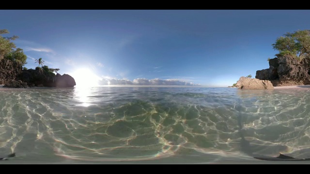 天堂海滩班塔扬在海平面，菲律宾。360 VR视频素材