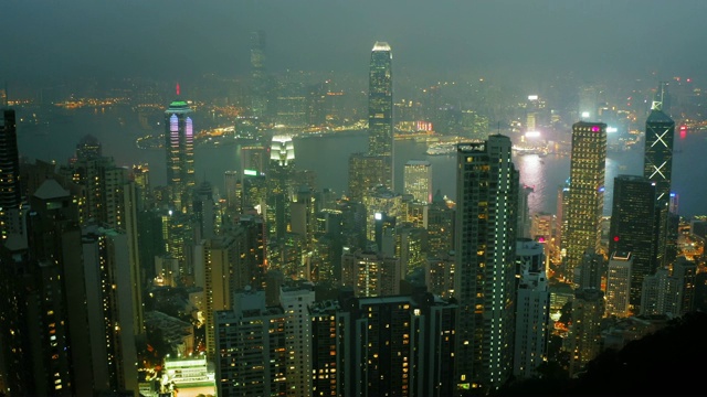 香港夜间航拍视频视频素材