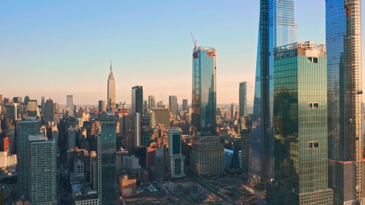 无人机拍摄的纽约天际线视频下载