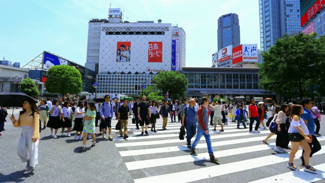 东京涉谷十字路口的时间流逝视频素材
