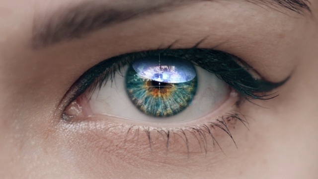 眨眼眼的数字合成技术界面视频素材