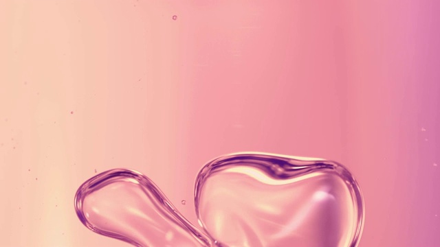 宏观粉红色液体气泡缓慢运动在高速视频素材