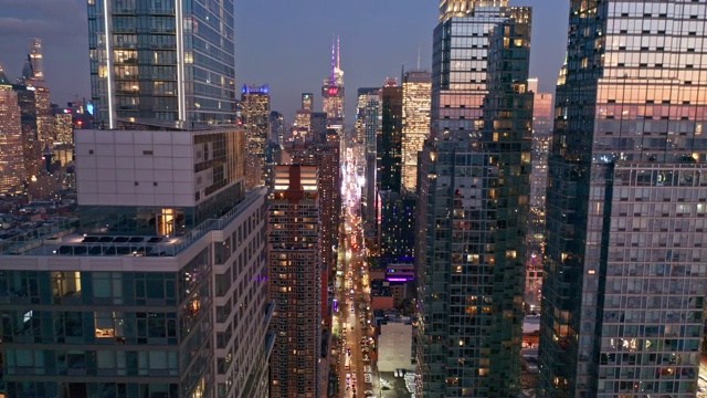 无人机拍摄的纽约天际线视频素材