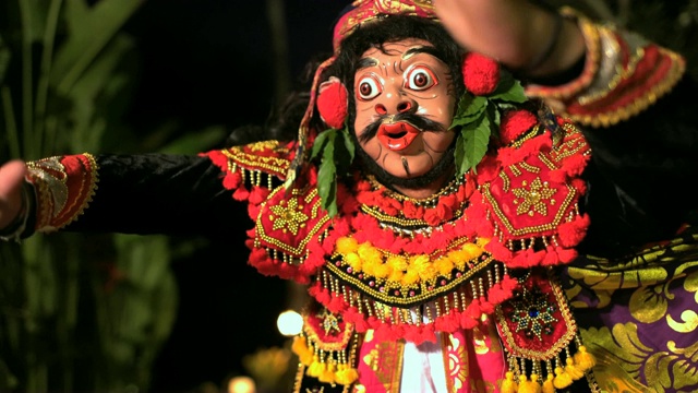 巴厘魔法小丑面具人物文化表演视频下载