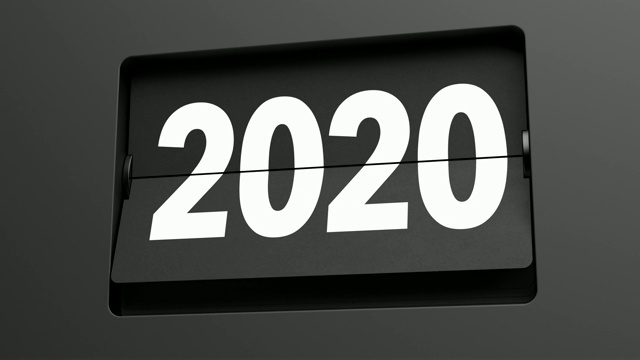 2019-2020 -翻页日历从2019年缓慢转向2020年视频素材