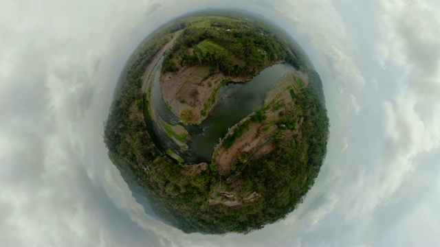 热带景观河流，农民土地视频下载
