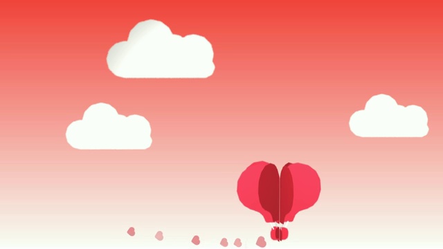 非常甜蜜的动画，用一个心形的气球代表爱和激情的感觉，是庆祝情人节的理想选择视频素材