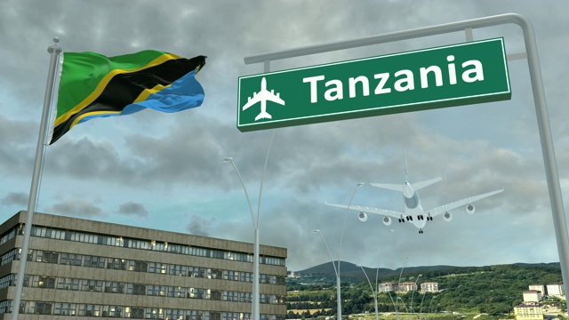 坦桑尼亚，飞机接近着陆视频下载
