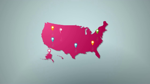 4K美国地图和位置视频素材
