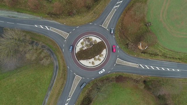 交通圈-乡村道路，鸟瞰图视频素材