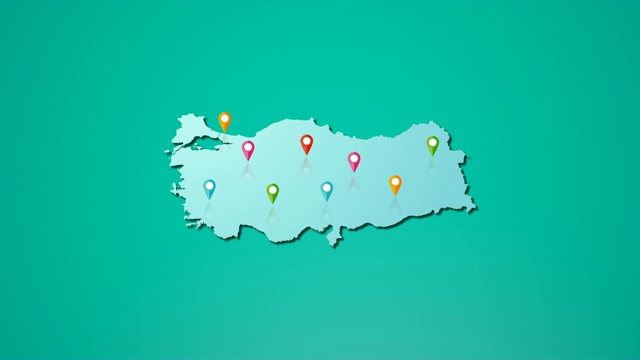 4K土耳其地图和位置视频素材