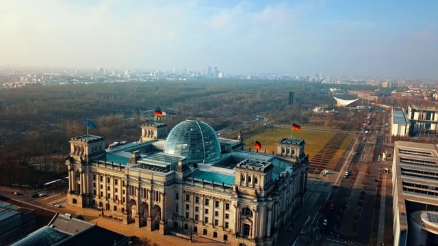 德国柏林国会大厦鸟瞰图视频下载