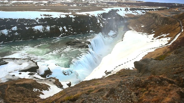 冰岛的金色瀑布和赫维塔河峡谷视频下载