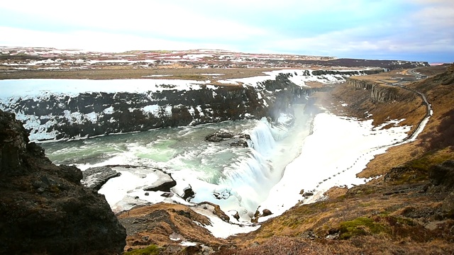 冰岛的金色瀑布和赫维塔河峡谷视频下载