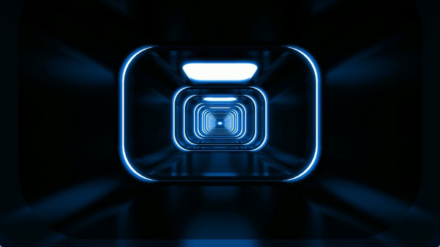 蓝色环形光泽背景隧道视频素材