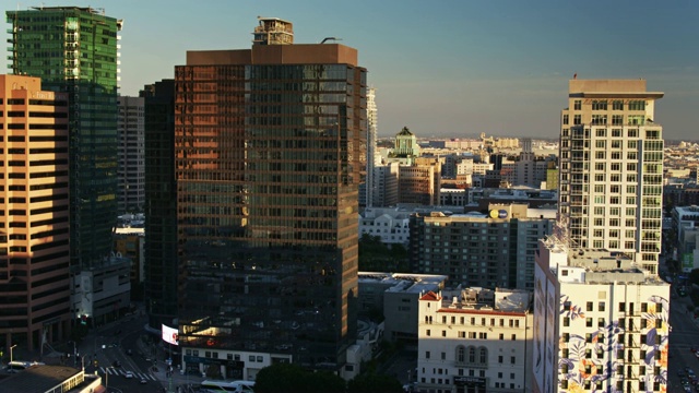 空中城市景观洛杉矶附近的洛杉矶现场视频素材