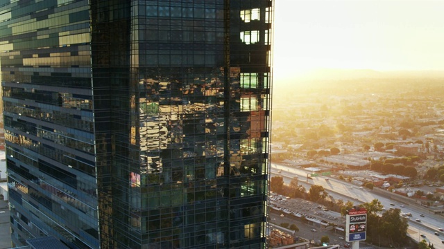 洛杉矶日落会议中心-空中视频素材