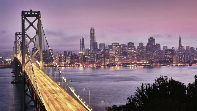桥和商业区。旧金山视频素材