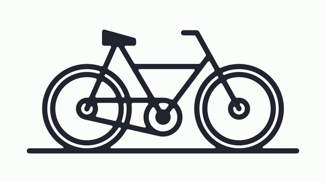 自行车训练线图标动画与阿尔法视频素材
